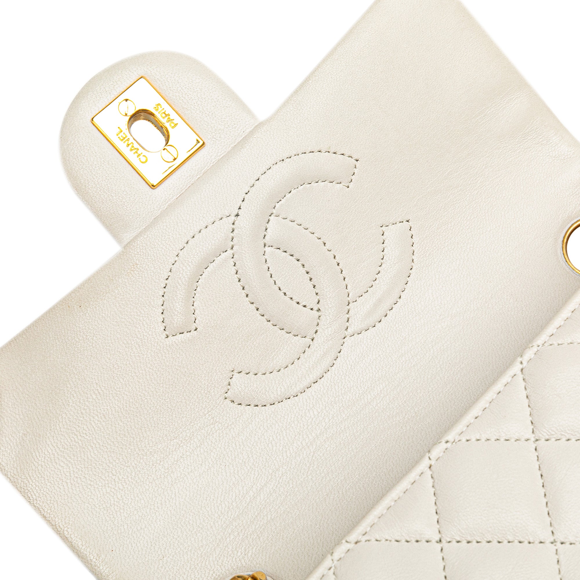 Chanel | Pre-Owned Mini Square Classic Lambskin Single Flap | White