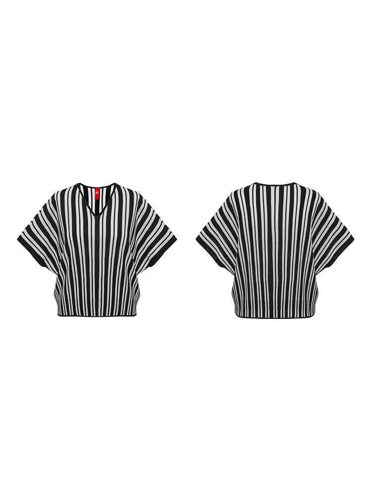 Striped Knit Sweater | Black