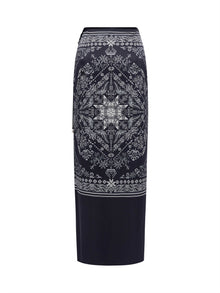Silk Midi Skirt | Black