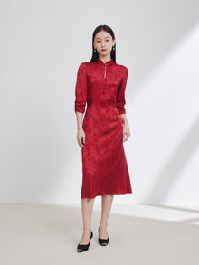 Silk Dress | Wine Red