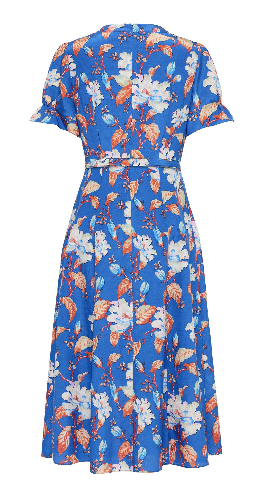 Printed Waist-fitted Dress | Blue