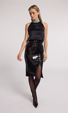 Shenae Sequin Skirt | Black
