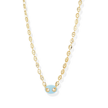 The Light Blue Enamel Mariner Chain Necklace | 18K Yellow Gold-Plated