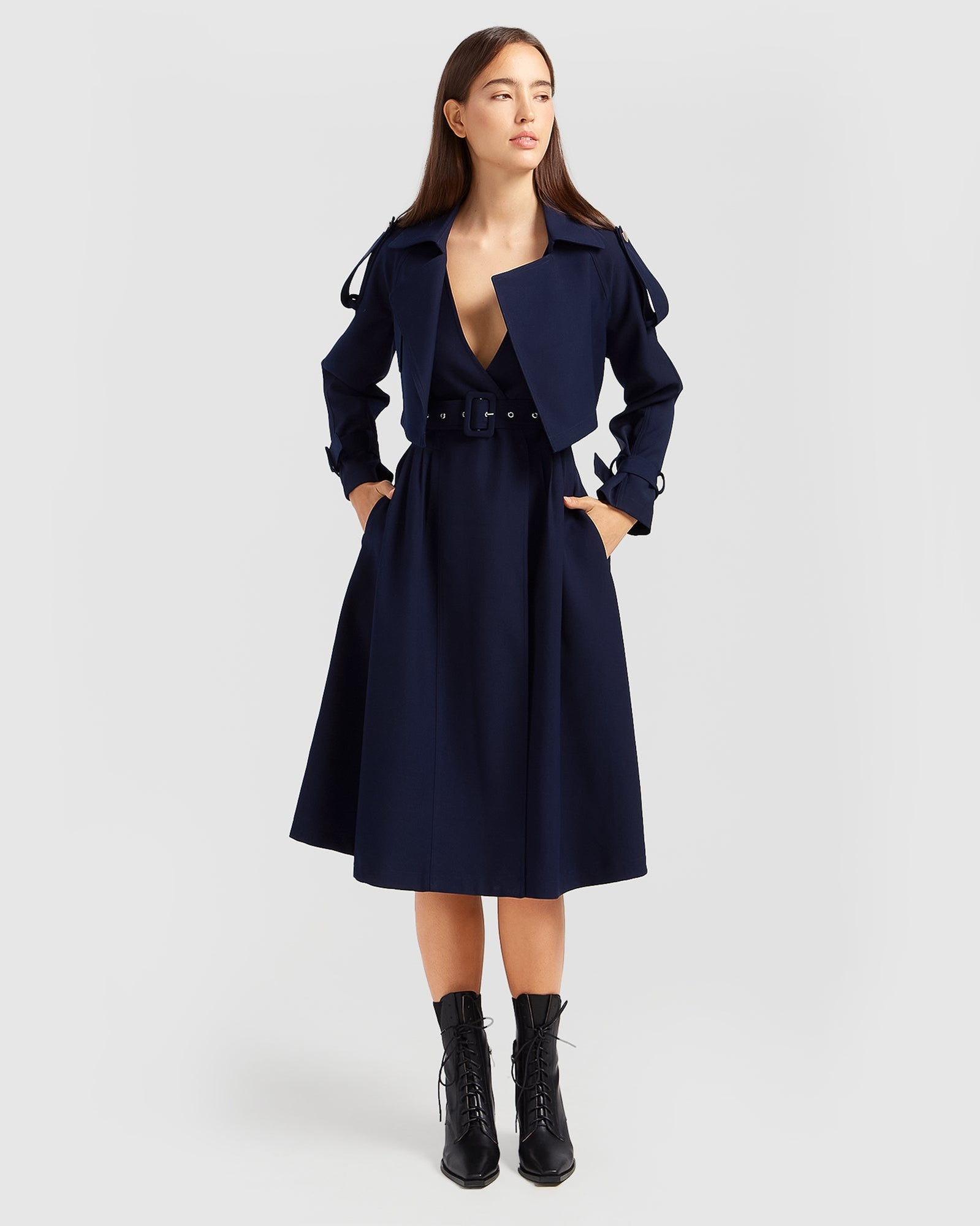 Women | Miss Independence Midi Dress | Navy