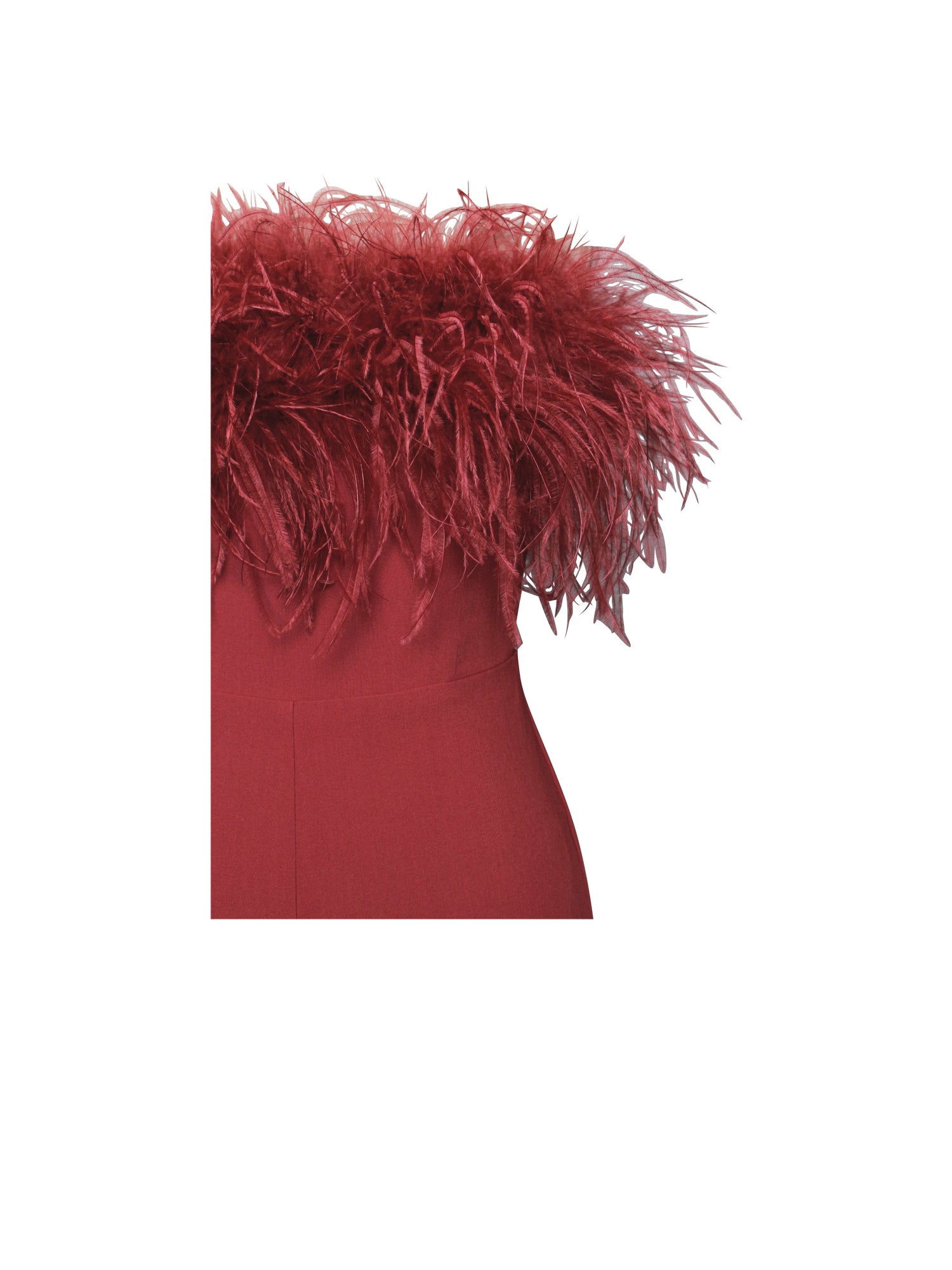 Kylan Feather Jumpsuit | Burgundy