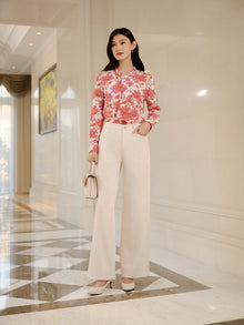 Printed Silk Shirt | Pink