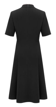 V-neck Umbrella Dress | Black