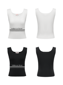 Sporty Knit Tank Top | White