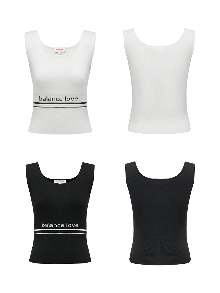 Sporty Knit Tank Top | White