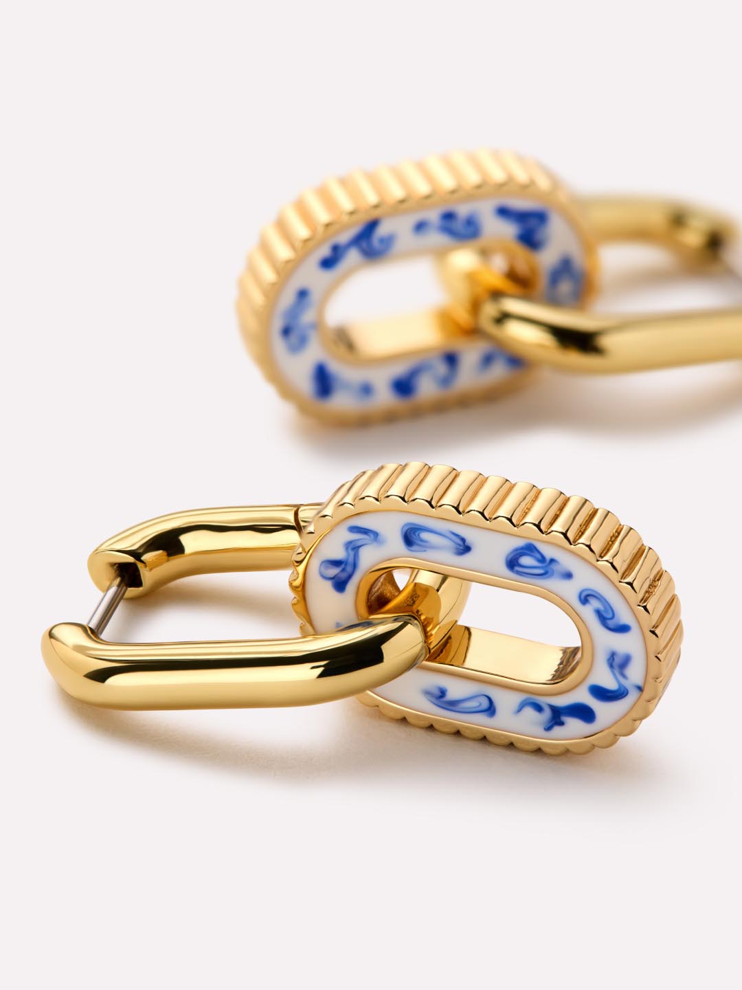 Ana Luisa Jewelry Earrings Drop Earrings Double Hoop Earrings Ash Double Marble Blue Gold