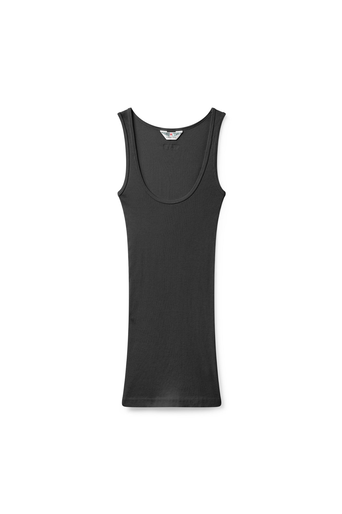 Women | Vintage Scoop Neck Extra Long Tank | Black