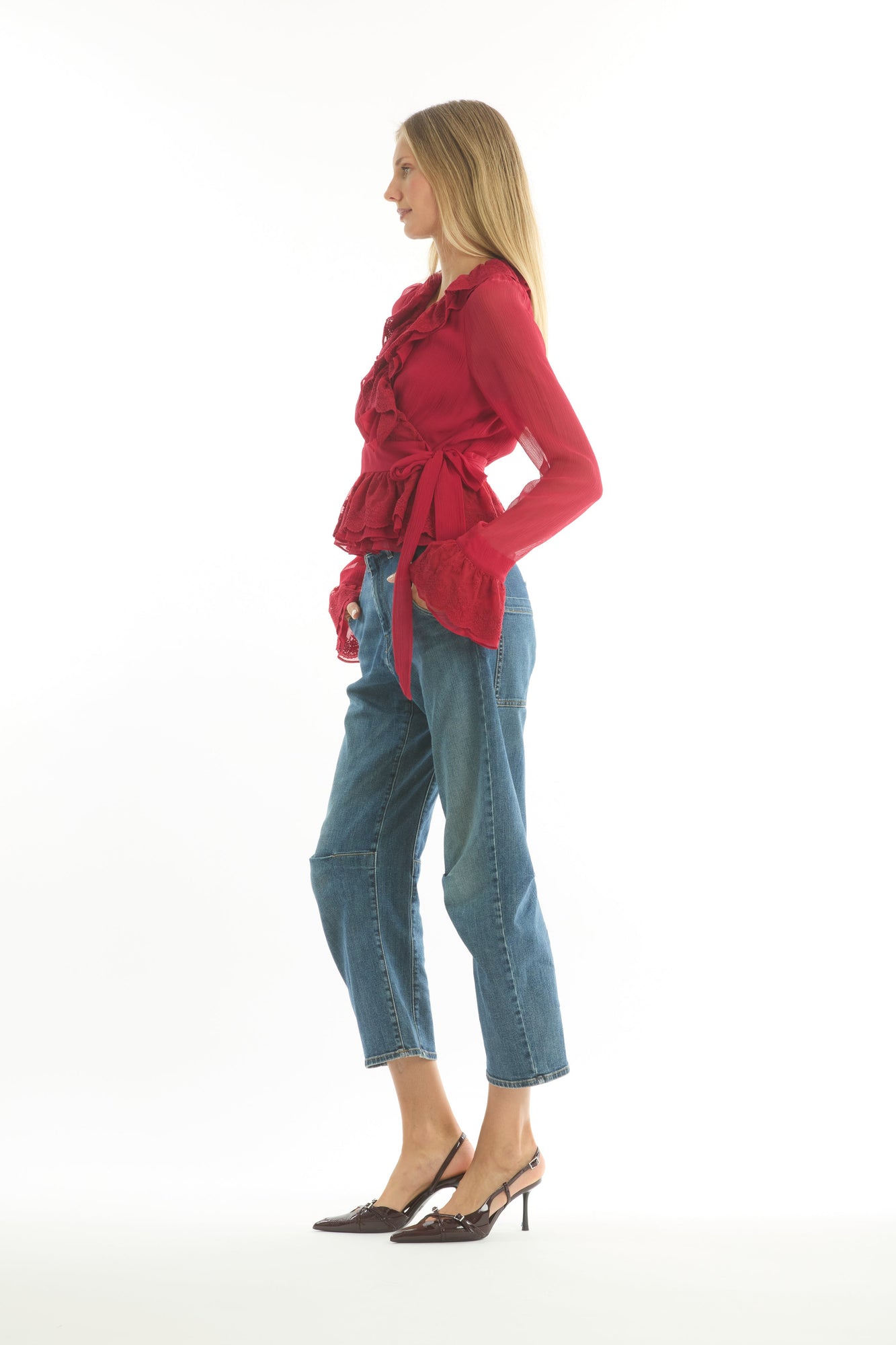 Poet Blouse | Lipstick Red