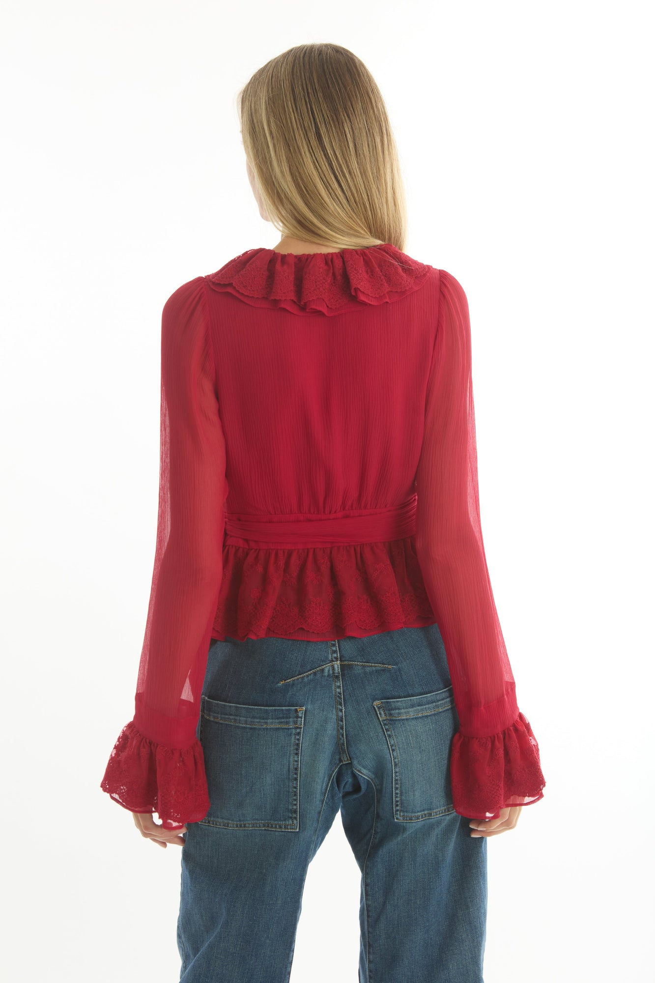 Poet Blouse | Lipstick Red