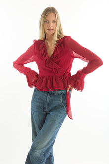 Poet Blouse | Lipstick Red