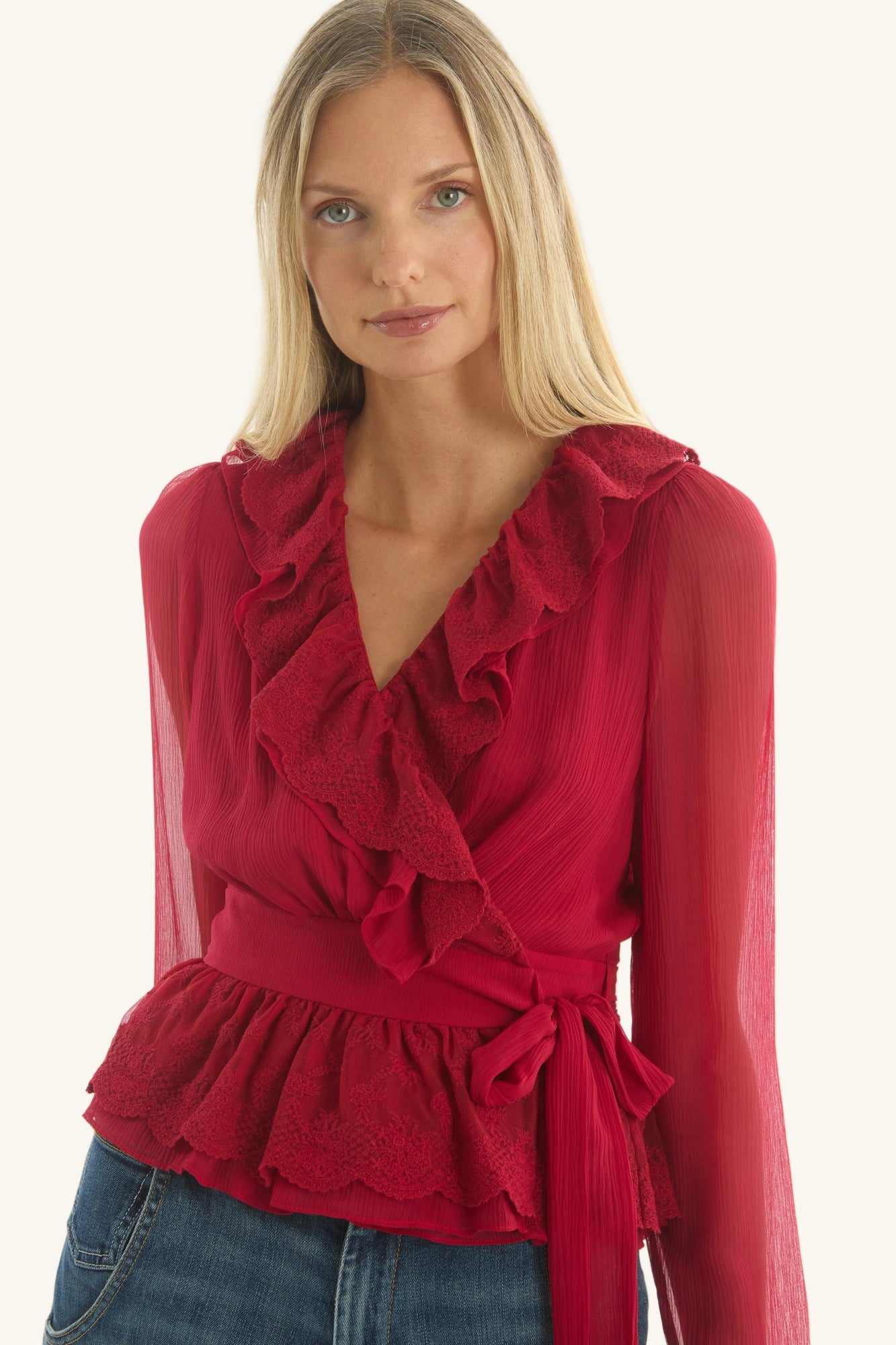 Poet Blouse | Lipstick Red