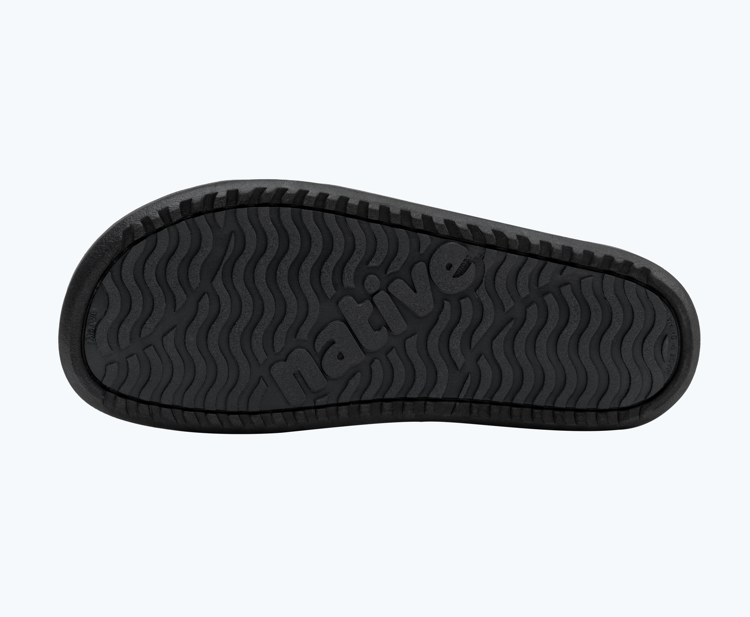 Bottom view of a Native Shoes Ellis Sugarlite | Jiffy Black/ Jiffy Black Footwear