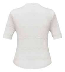 Mulberry Silk Short-Sleeve v Slim-Fit Cardigan | White