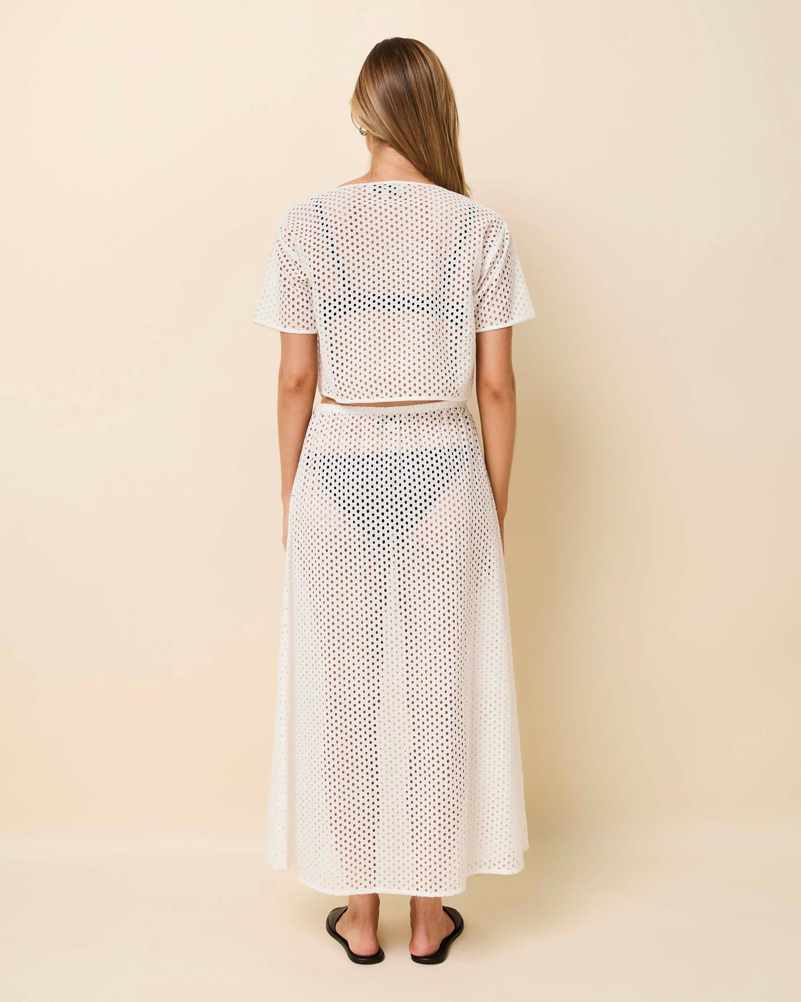 Womens | Shannon Tie Top Baby Eyelet | Optic White