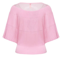 Textured Short-Sleeve Knit Sweater | Pink