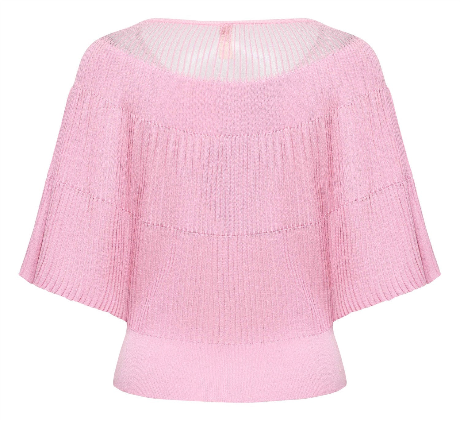 Textured Short-Sleeve Knit Sweater | Pink