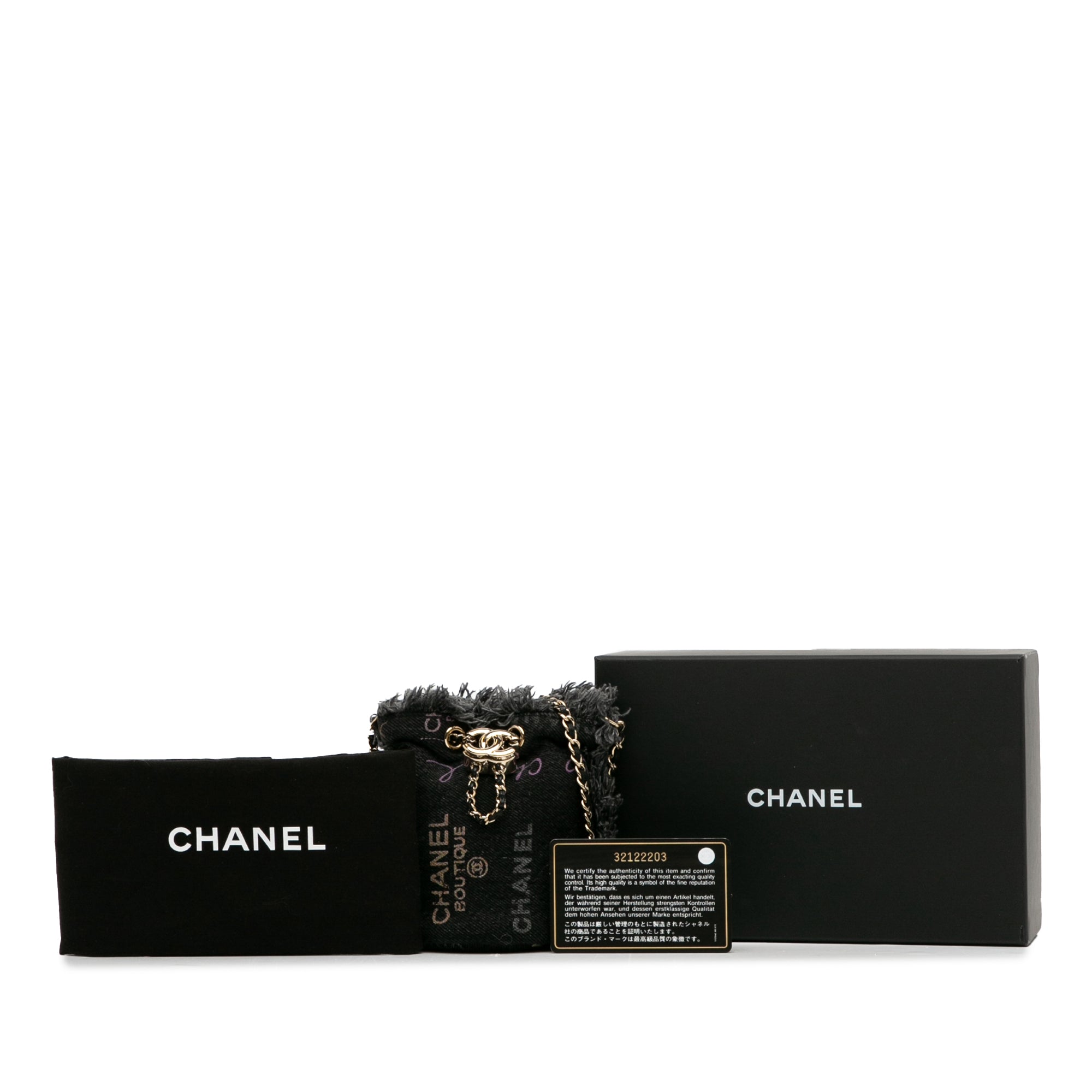Chanel | Pre-Owned Mini Denim Mood Bucket with Chain - II | Gray/Charcoal