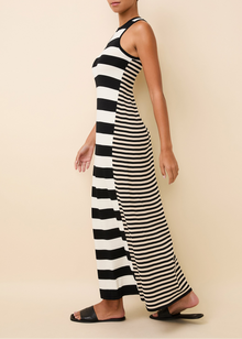 Womens | Oria Dress | Noir/Brule/Khaki Stripe