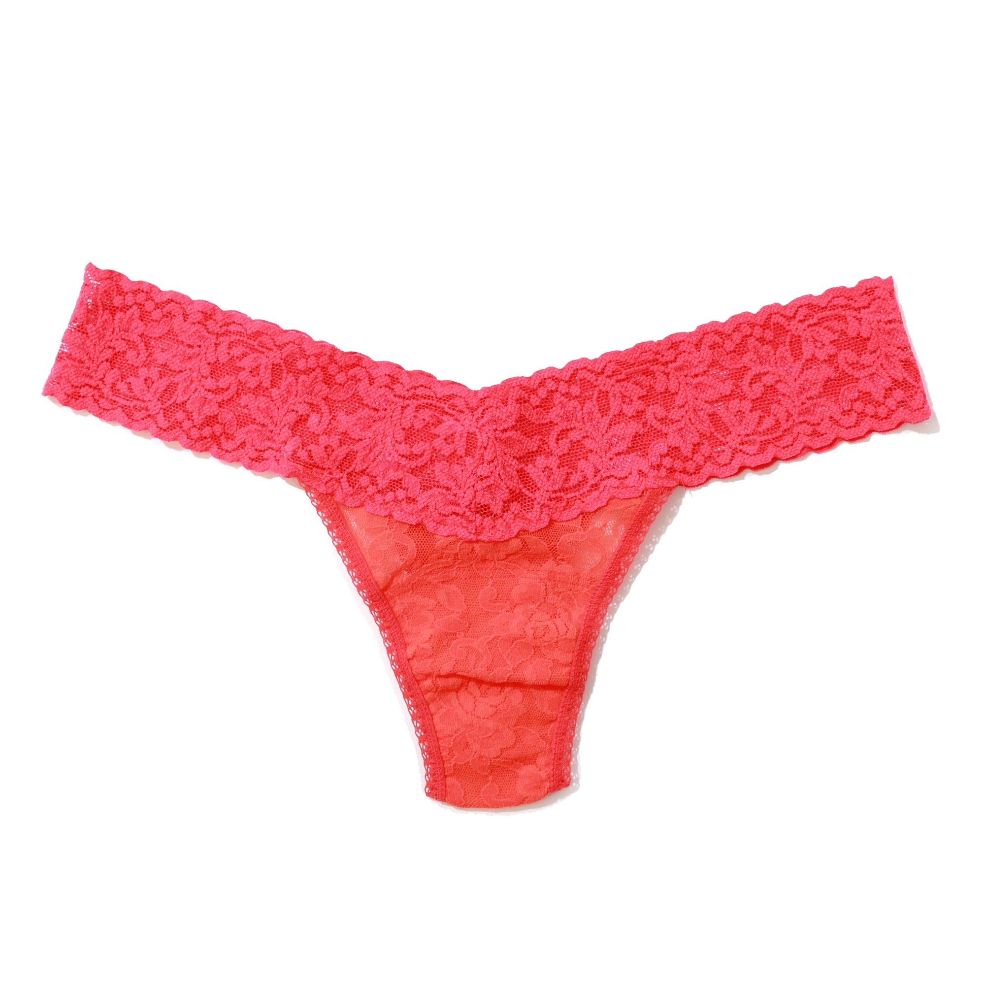 Signature Lace Low Rise Thong | Orange Sparkle/Coral Gables/Ripe Watermelon Pink