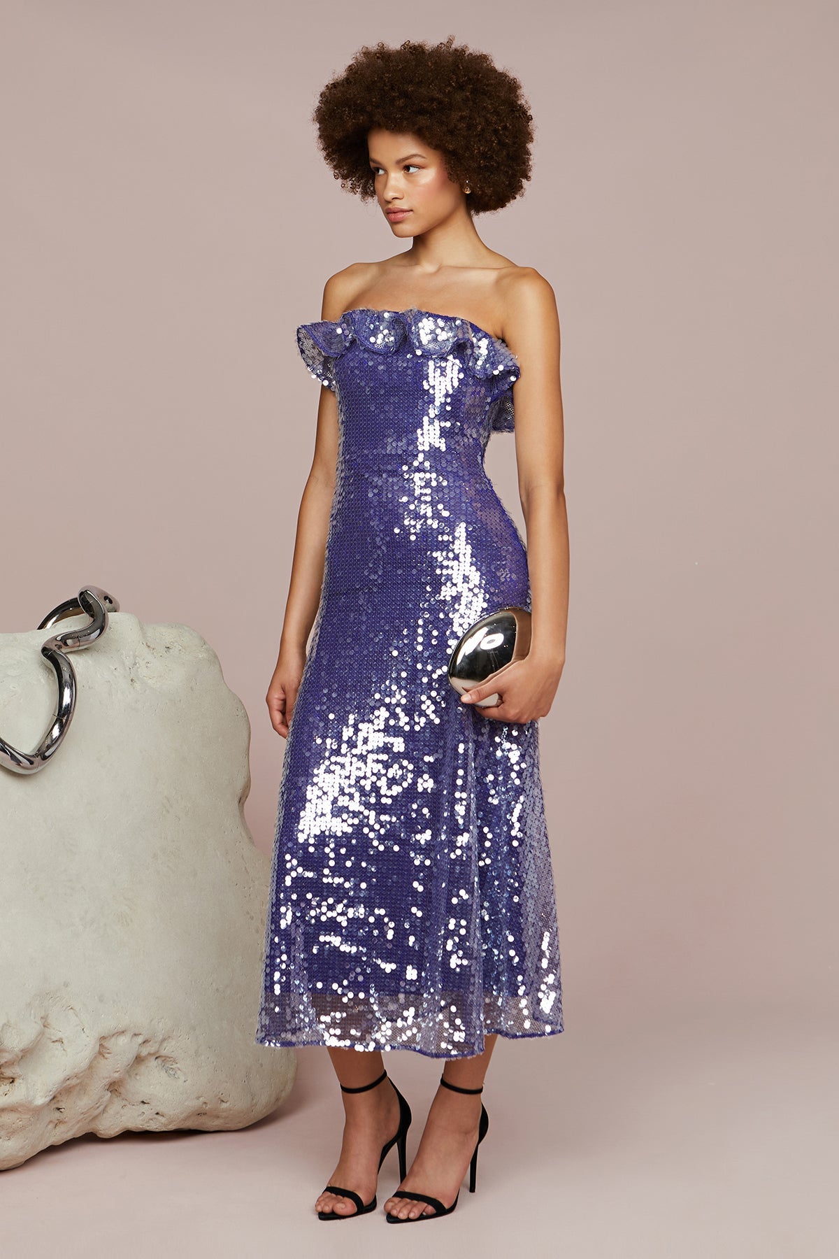 Amur | Braeylnn Mesh Sequin Midi | Neptune
