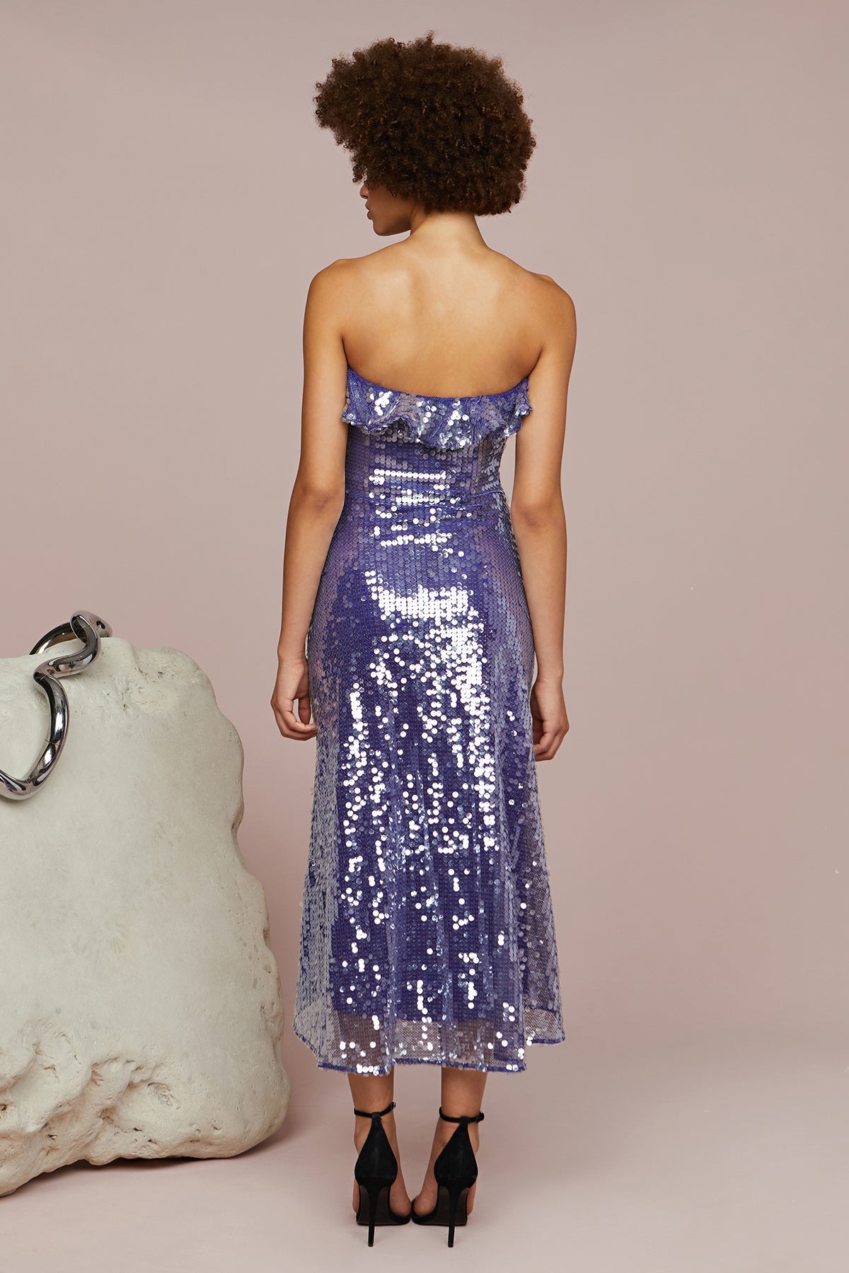 Amur | Braeylnn Mesh Sequin Midi | Neptune