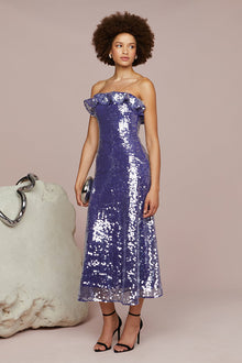 Amur | Braeylnn Mesh Sequin Midi | Neptune