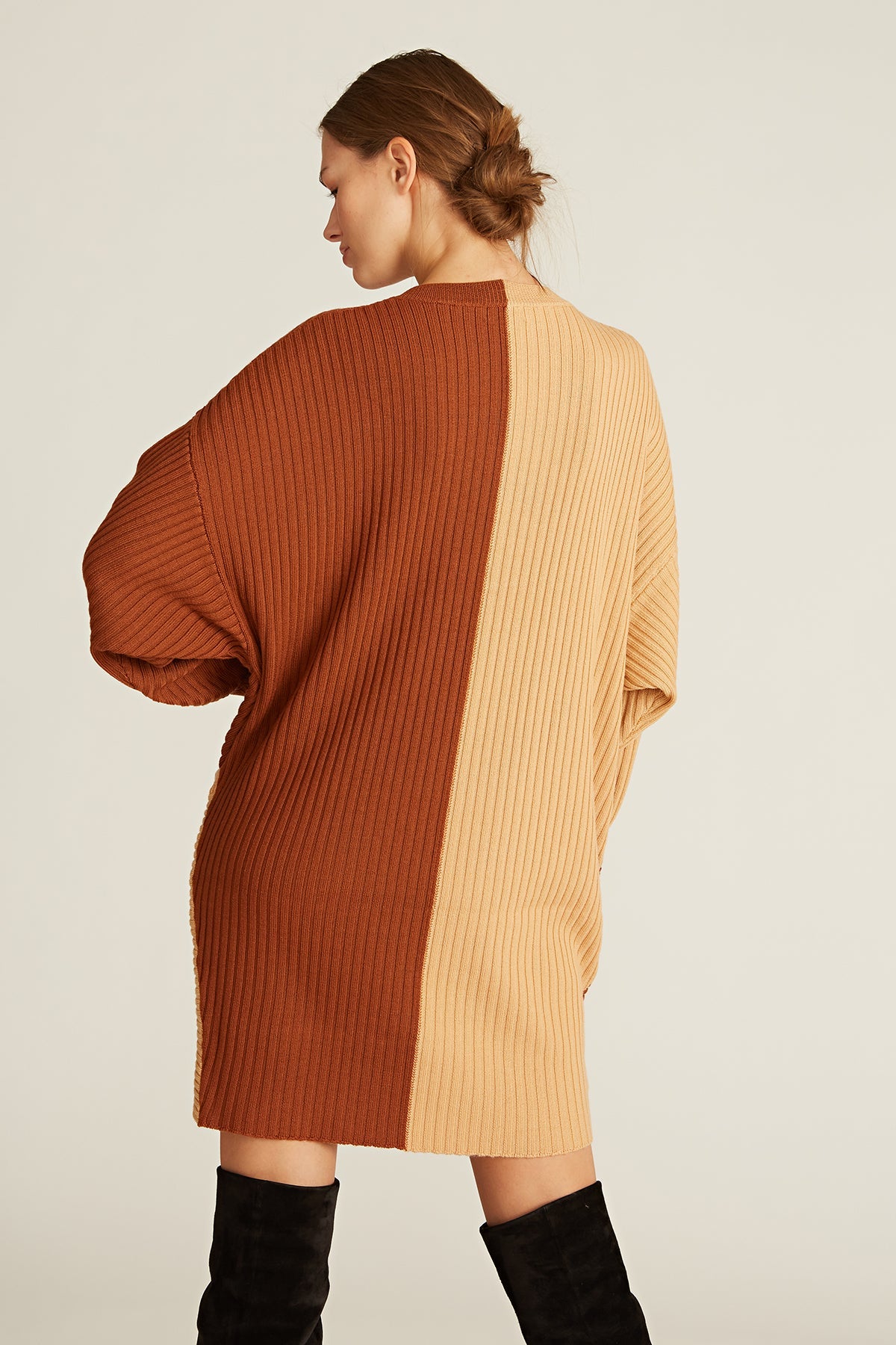 Amur | Samira Wool Sweater Dress | Camel / Cedar