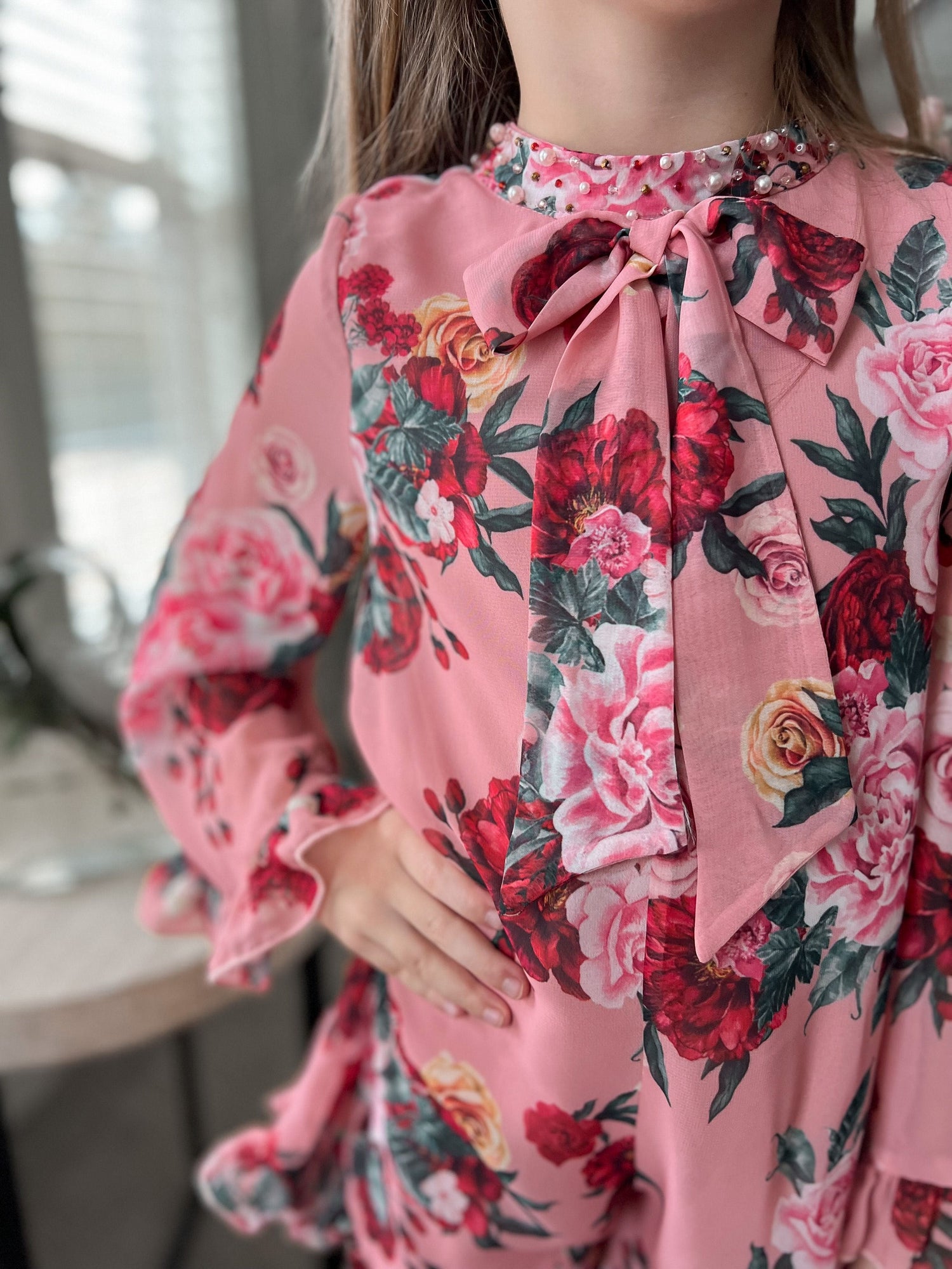 Girls | Flora Flower Print Jumpsuit | Pink