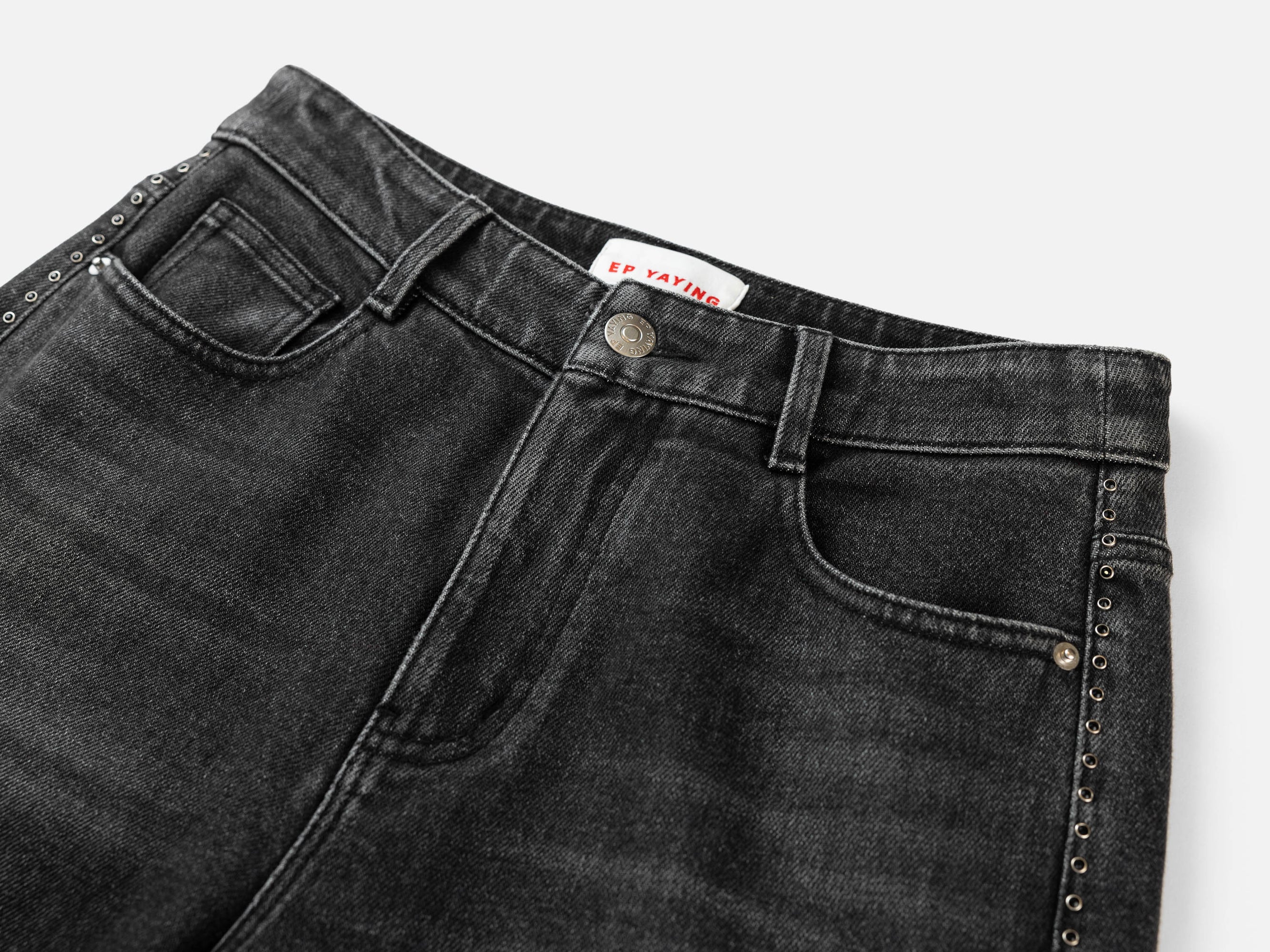 Dark-Wash Straight Leg Pants | Black