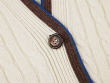 Yak Wool Ethnic Jacquard Cable Knit Cardigan | Beige