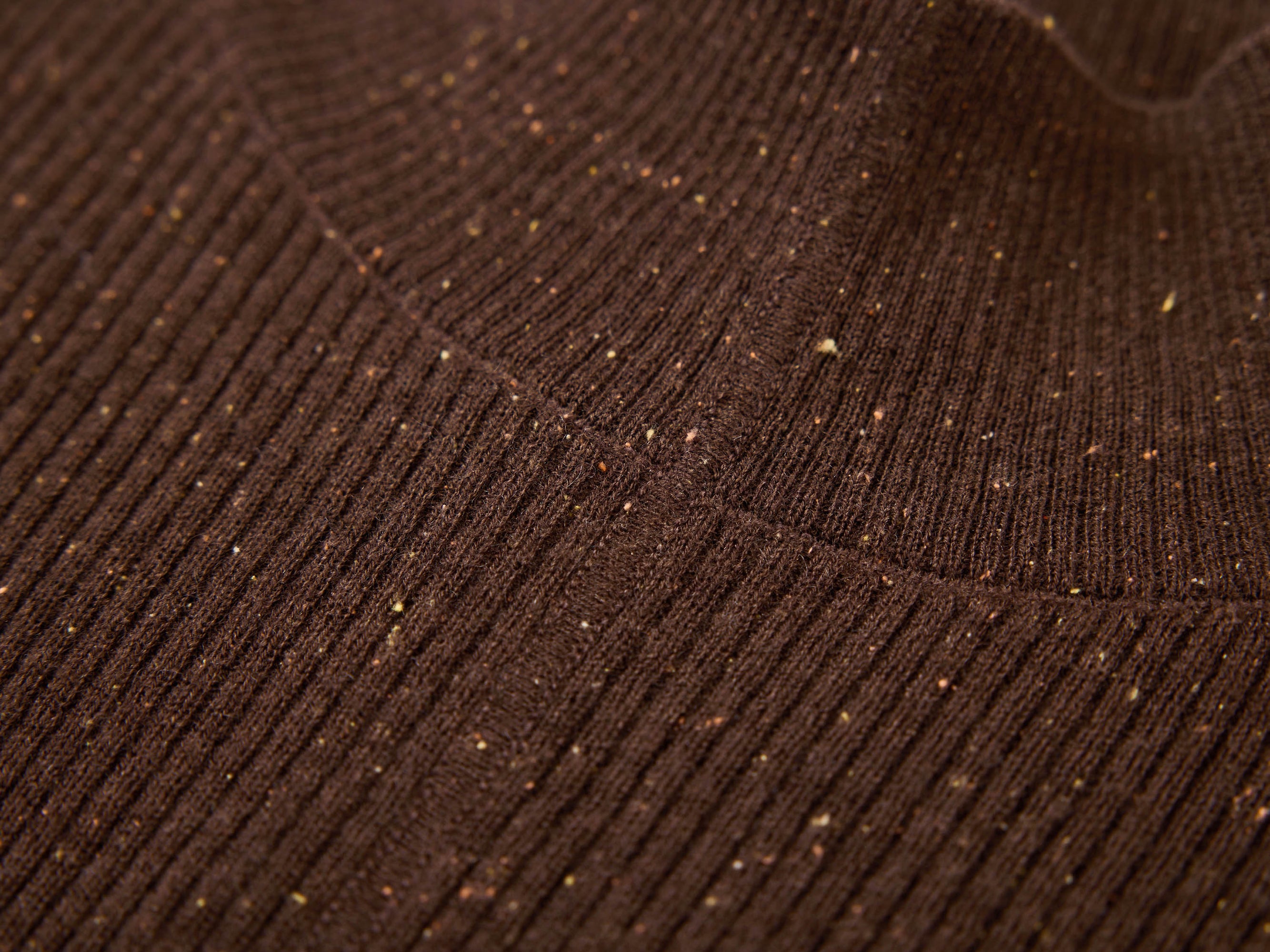 Long Sleeve Form-Fitting Knit Turtleneck | Brown
