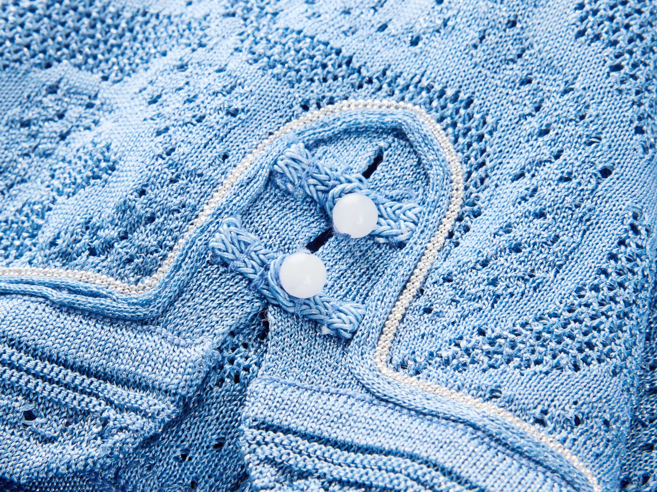 Lace Knit Top | Blue