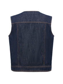 Designer Denim Vest | Navy
