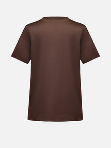 Silk Cooling Short-Sleeve Top | Brown