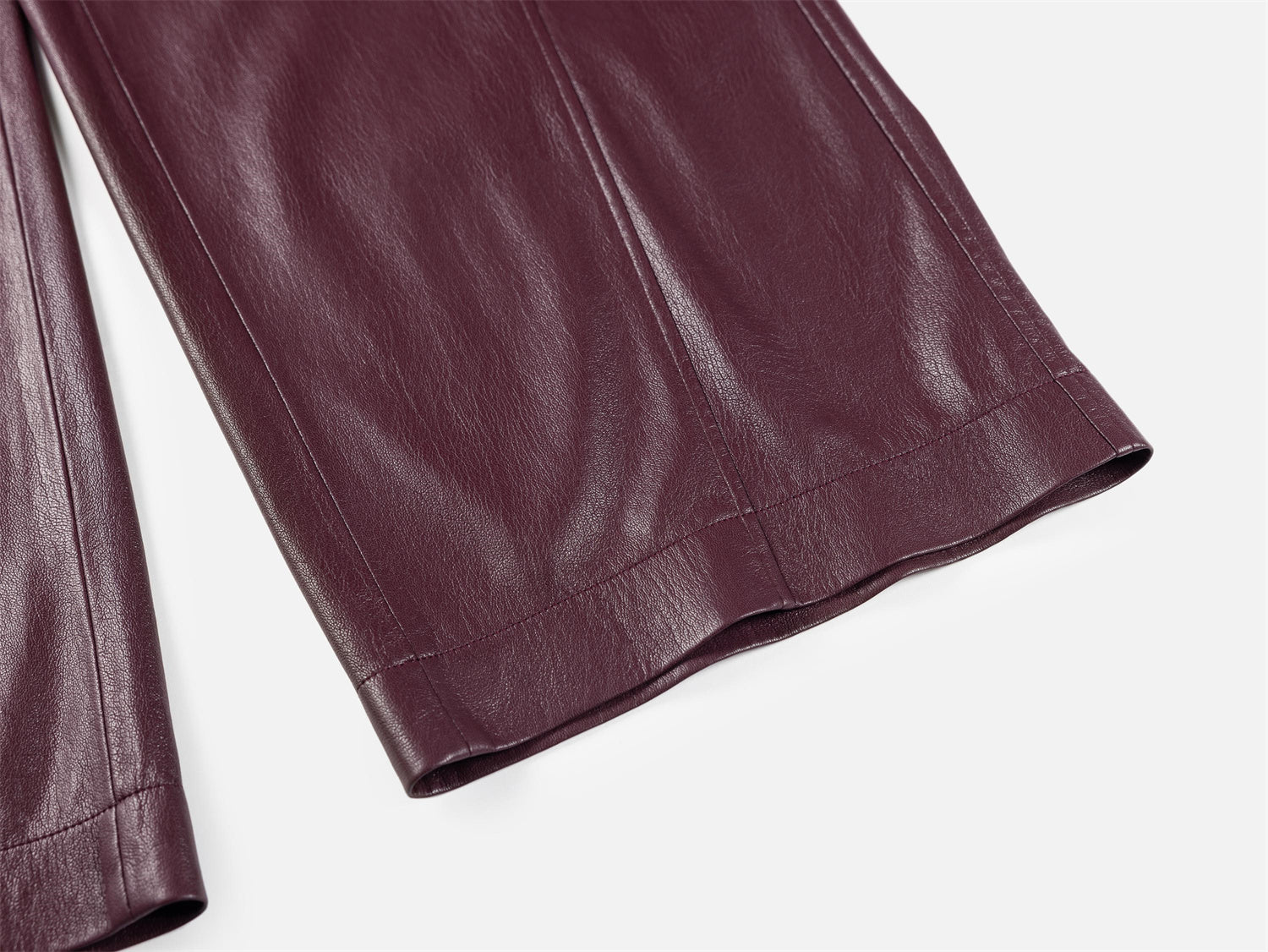 Faux Leather Pant | Wine Red