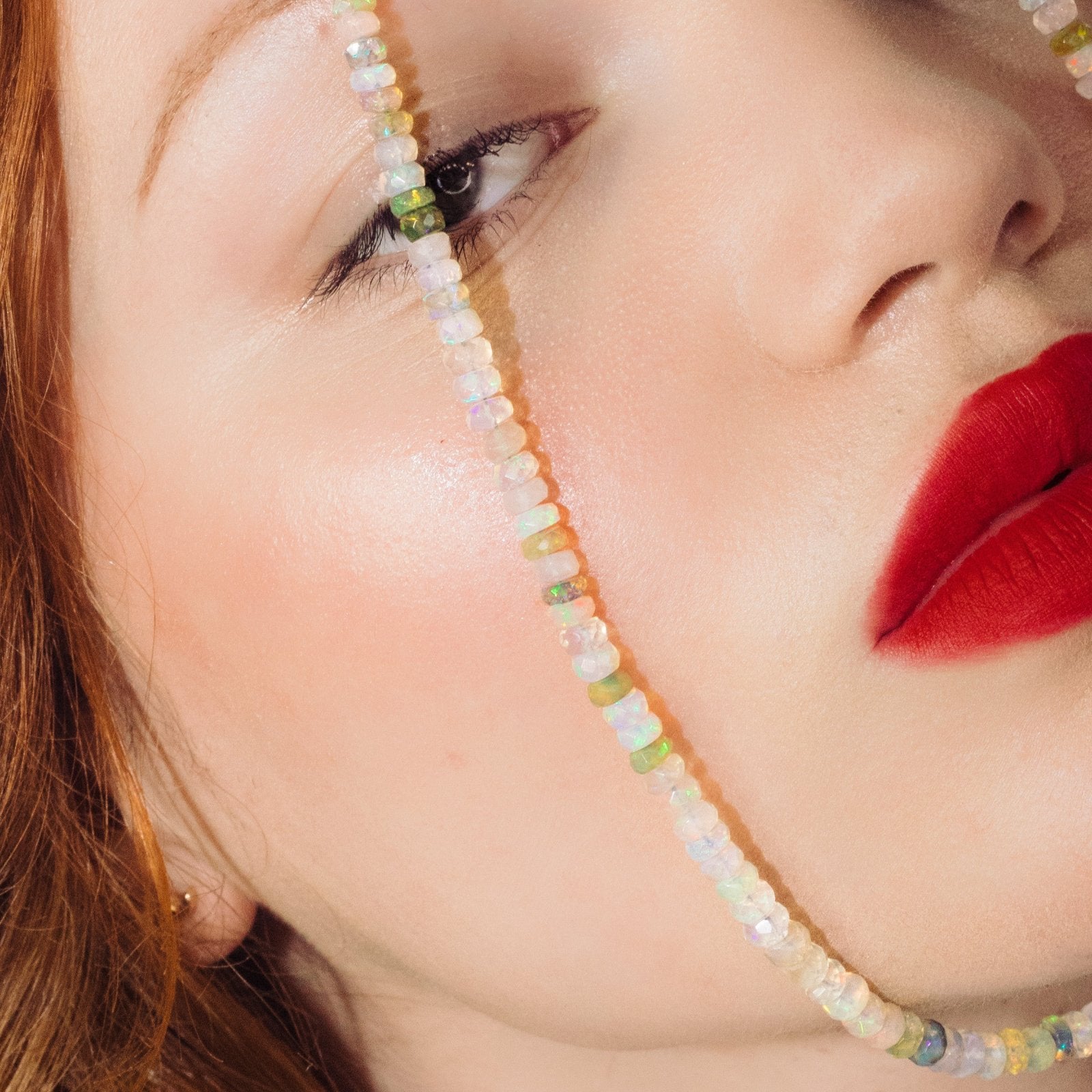 Natural Multi Faceted Opal Necklace