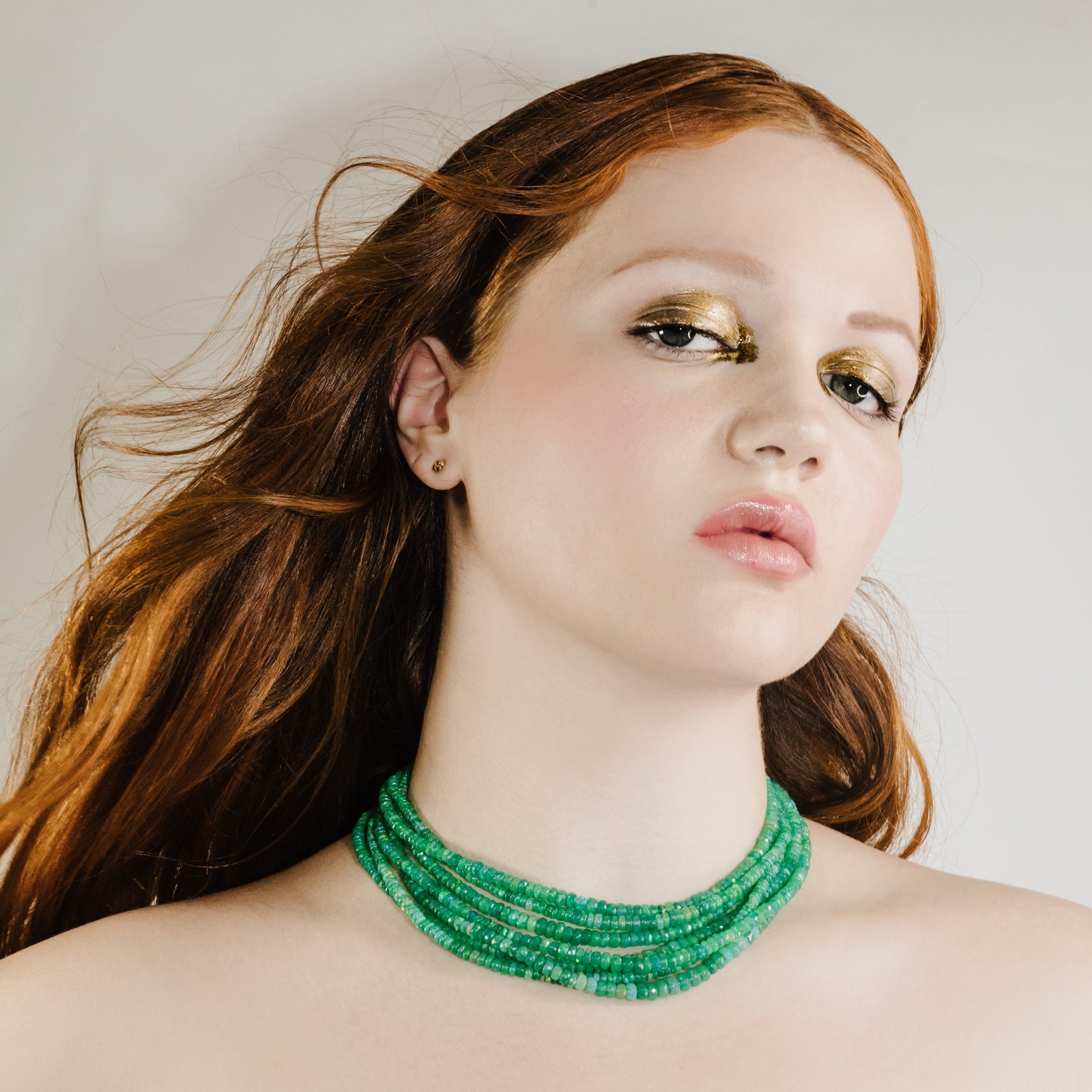 Green Faceted Opal Necklace