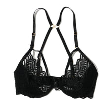 Strappy Lace Underwire Bra | Black