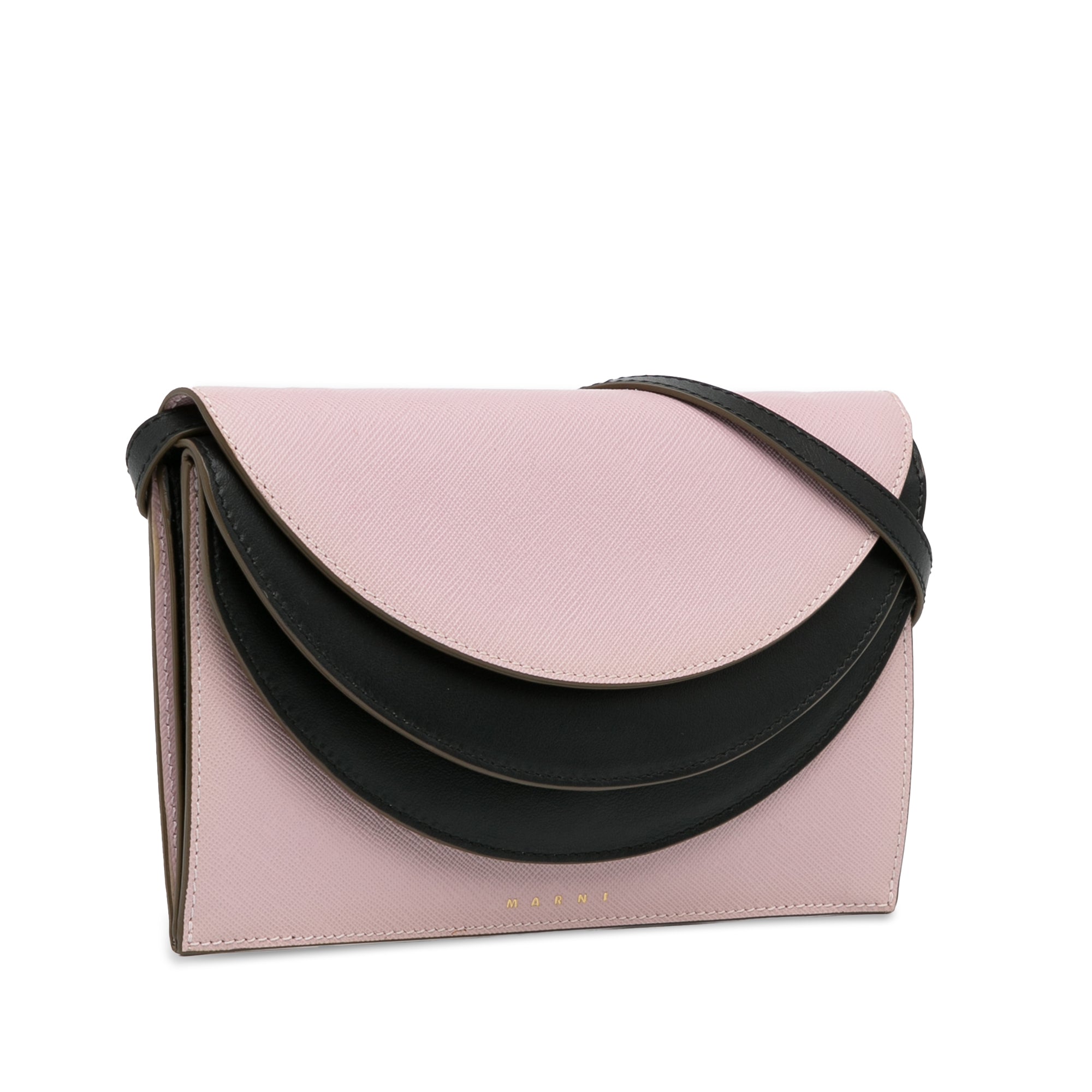 Marni | Pre-Owned Triple Flap Crossbody | Pink/Light Pink