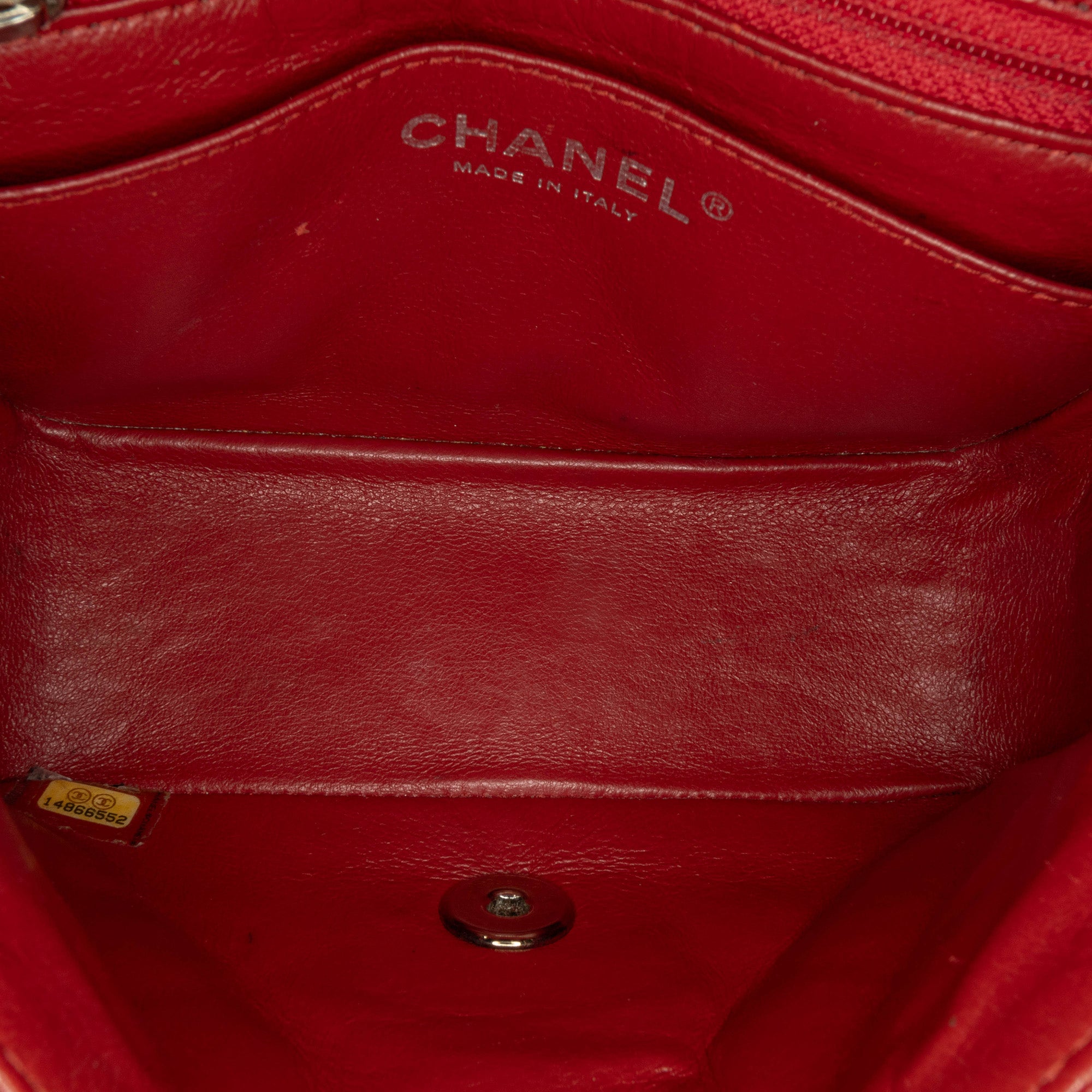 Chanel | Pre-Owned Mini Square Classic Caviar Single Flap | Red