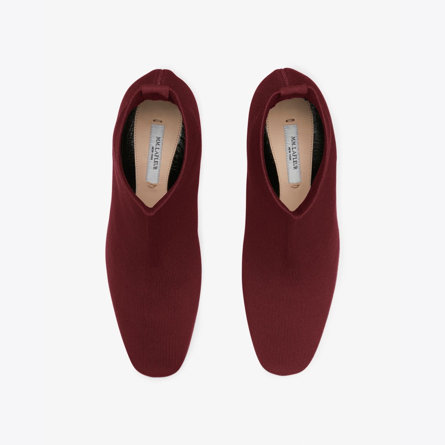 Top packshot image of the Zelda Boot—3D Knit in Burgundy