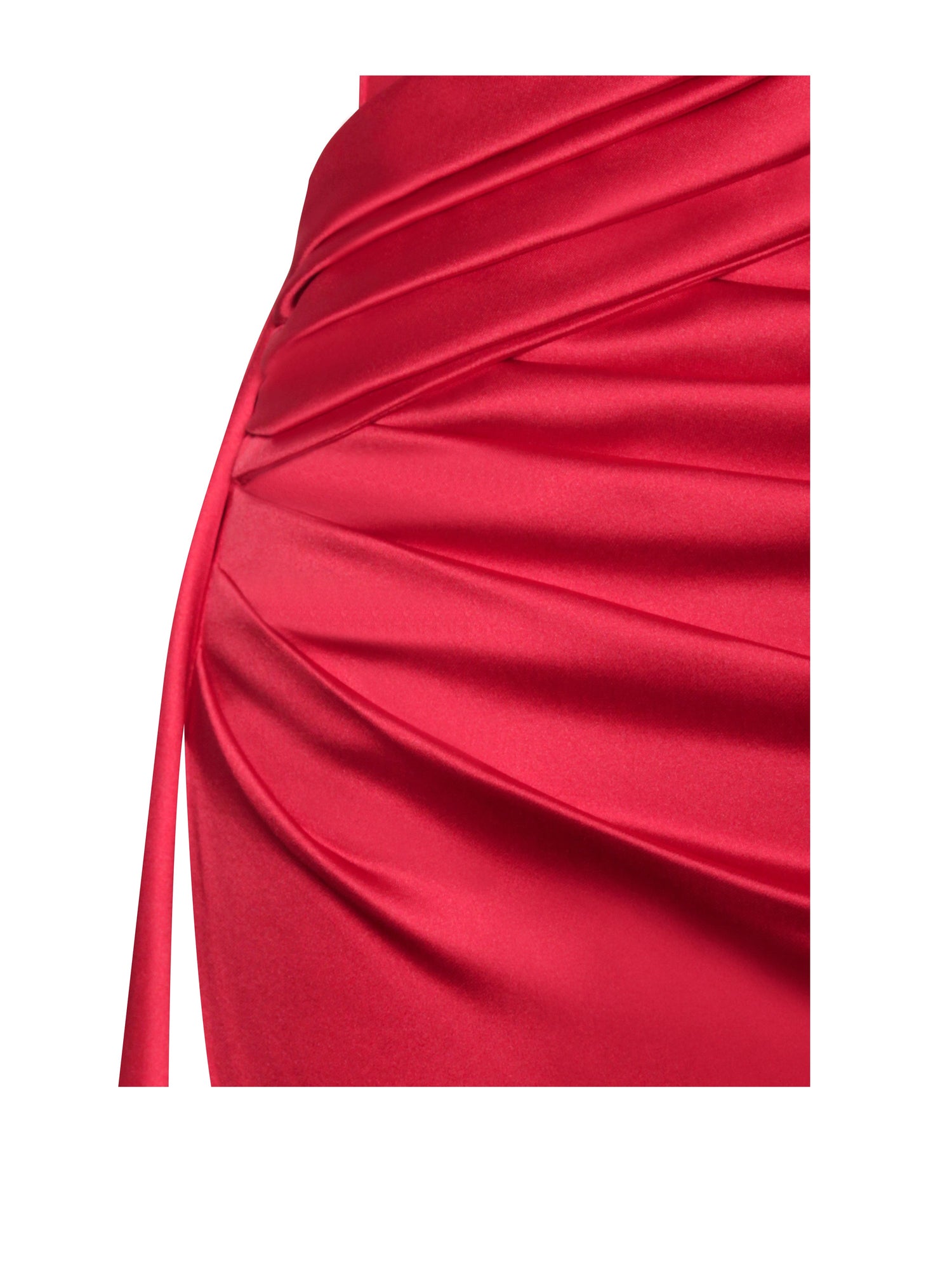 Holly Crystallized Corset High Slit Satin Gown | Red