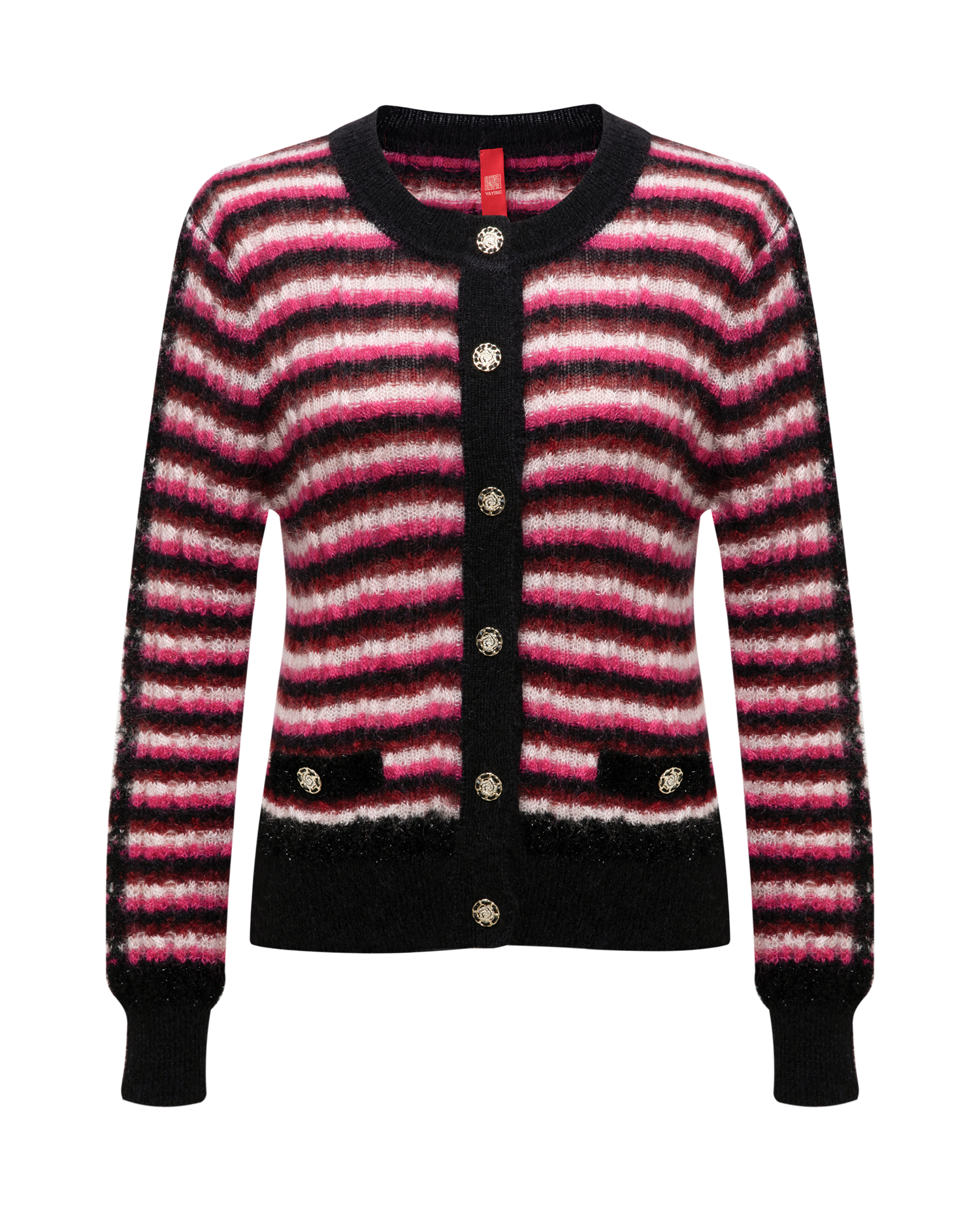 Mohair Knit Cardigan | Pink