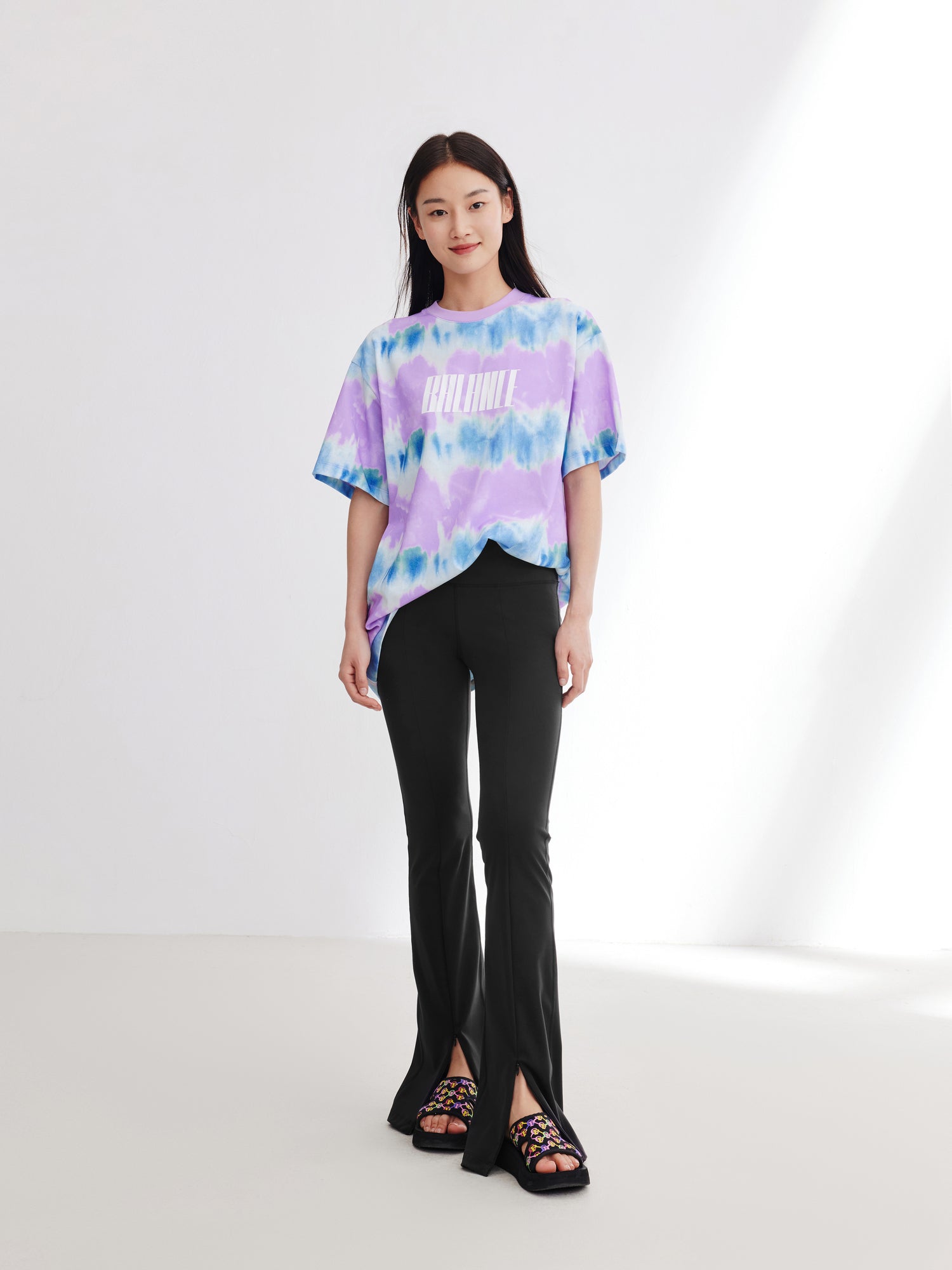 Loose Fit Printed Short-sleeve T-shirt | Purple