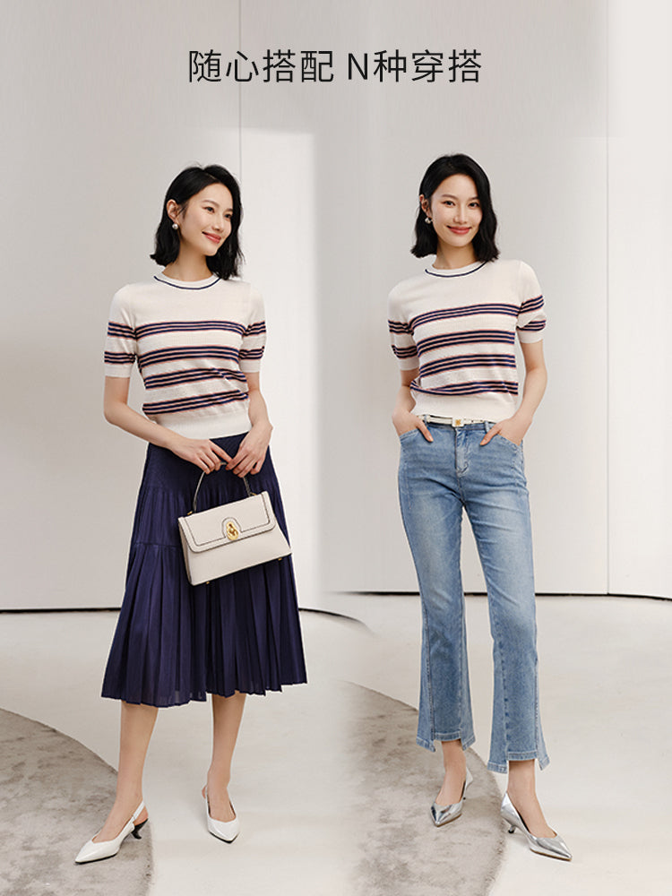Round Neck Sweater | White