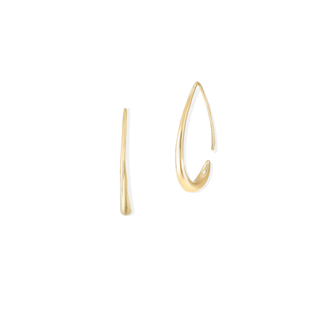 Tapered Curve Ear Threader | Gold